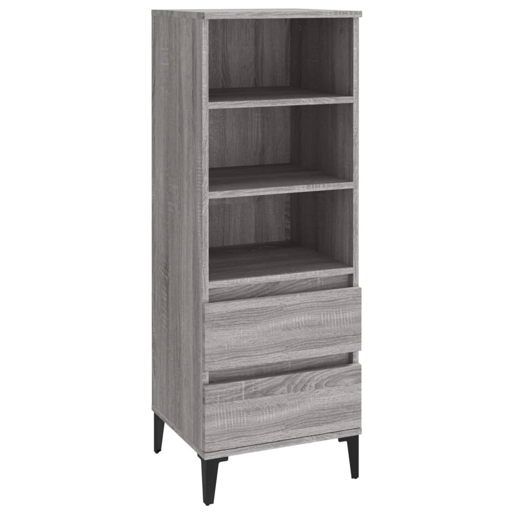 vidaXL Highboard gris Sonoma 40x36x110 cm en bois d'ingénierie