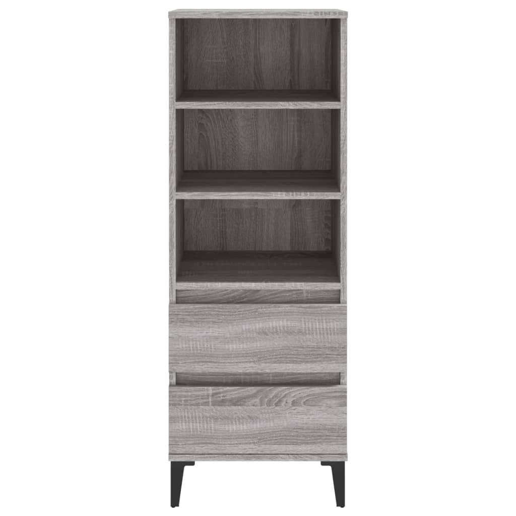 vidaXL Highboard gris Sonoma 40x36x110 cm en bois d'ingénierie