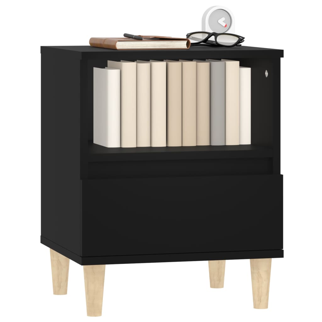 vidaXL Tables de chevet 2 pcs Noir 40x35x50 cm
