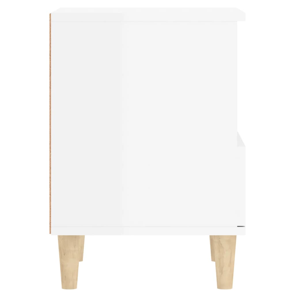 vidaXL Table de chevet blanc brillant 40x35x50 cm