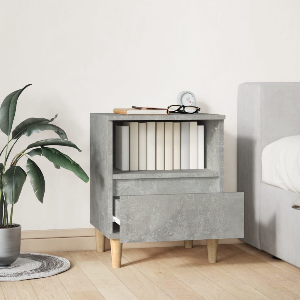 vidaXL Table de chevet gris béton 40x35x50 cm