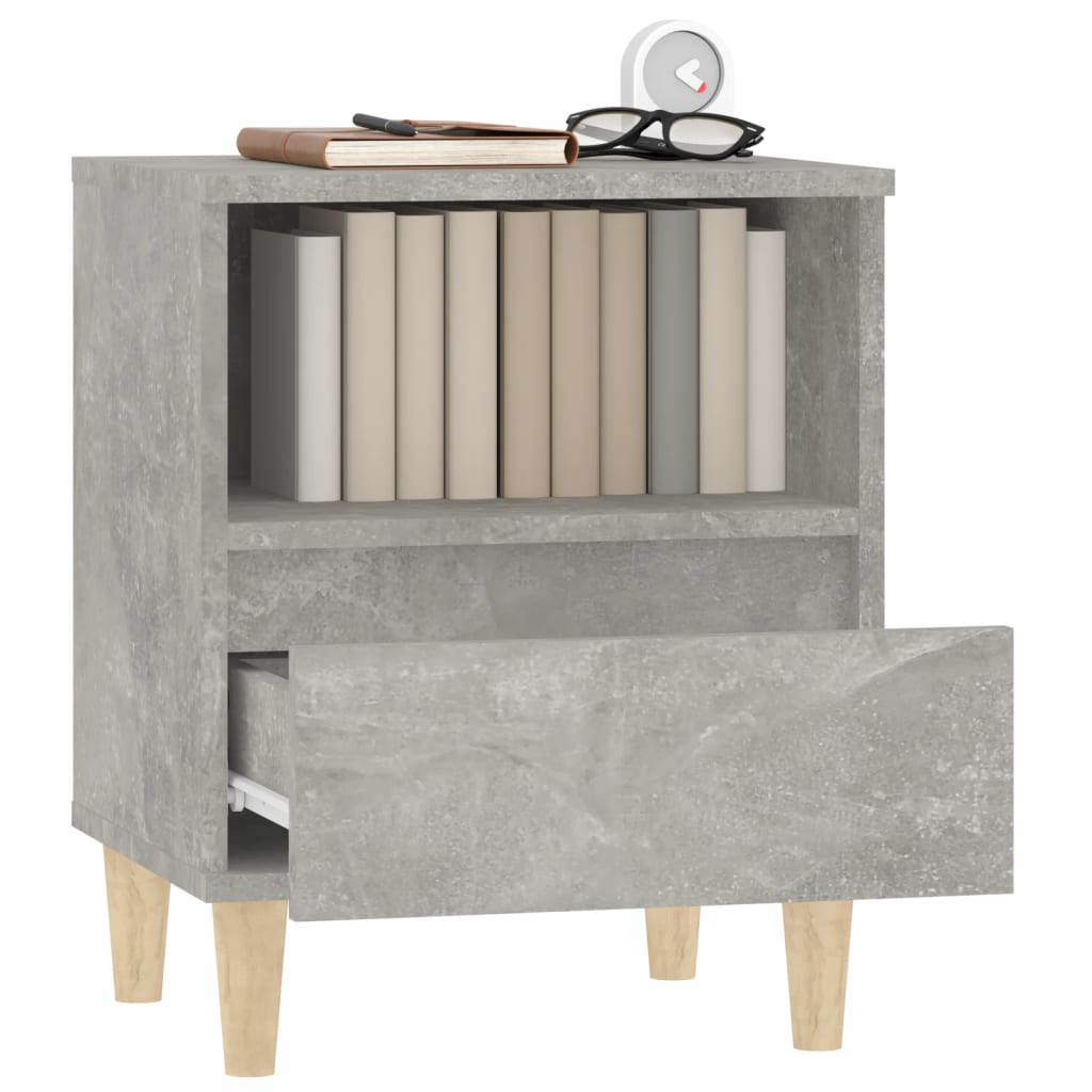 vidaXL Table de chevet gris béton 40x35x50 cm