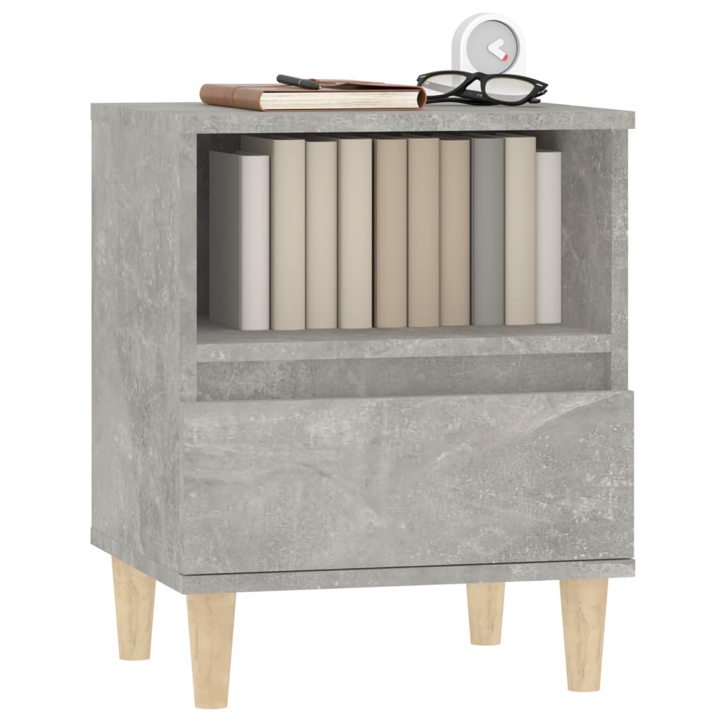 vidaXL Nachttische 2 Stk. Betongrau 40x35x50 cm
