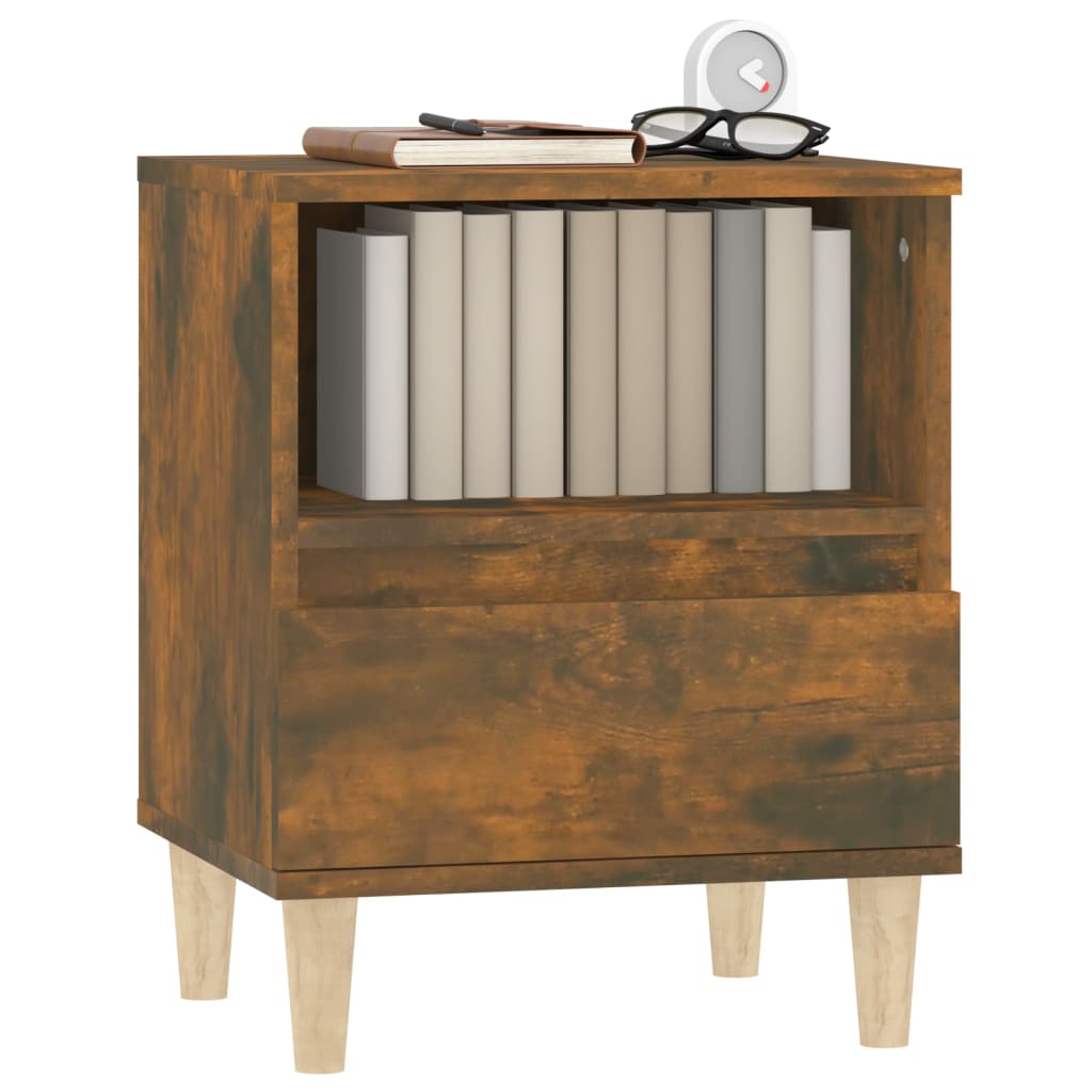 vidaXL Tables de chevet 2 pcs Chêne fumé 40x35x50 cm
