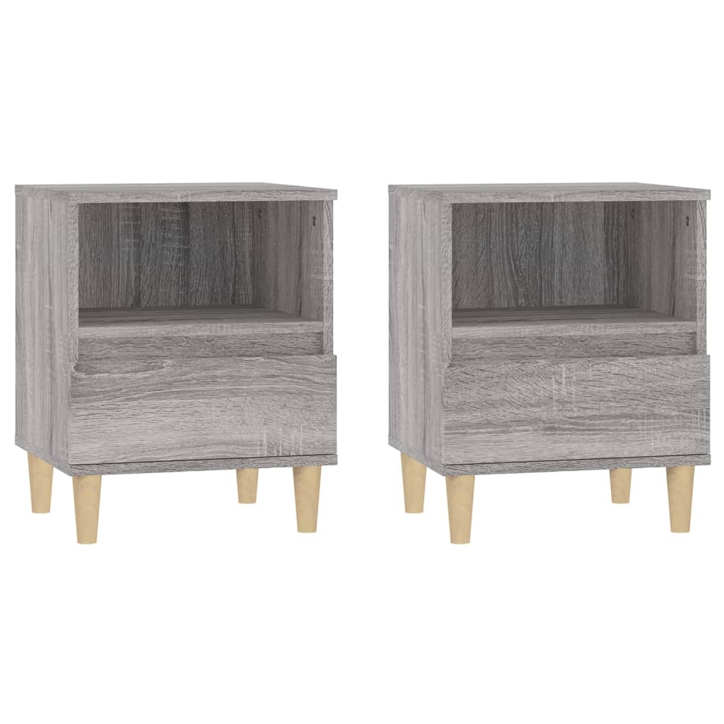 vidaXL Tables de chevet 2 pcs Gris Sonoma 40x35x50 cm