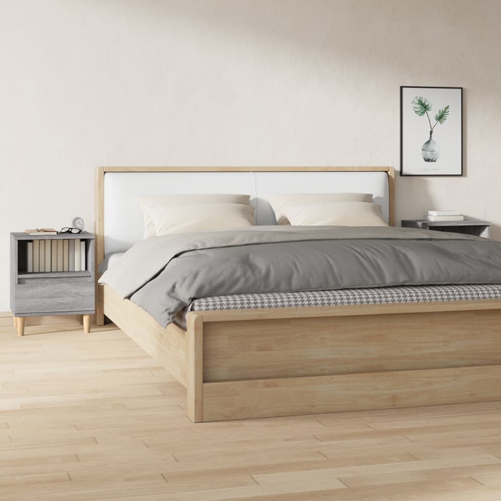 vidaXL Tables de chevet 2 pcs Gris Sonoma 40x35x50 cm