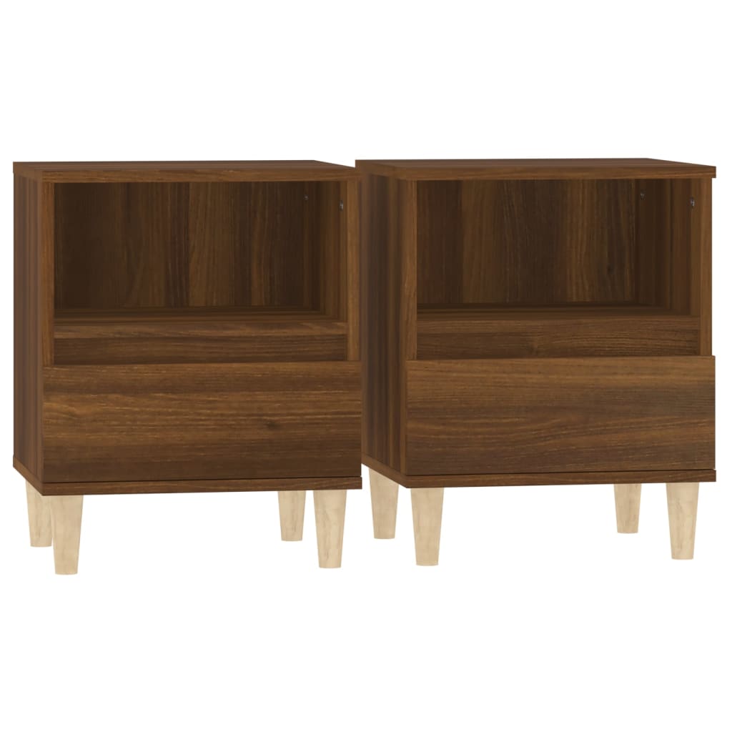 vidaXL Tables de chevet 2 pcs Aspect chêne marron 40x35x50 cm