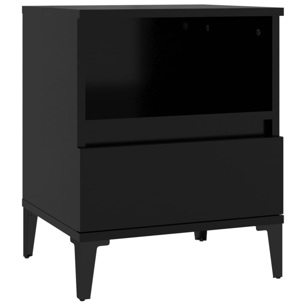 vidaXL Nachttisch Schwarz 40x35x50 cm