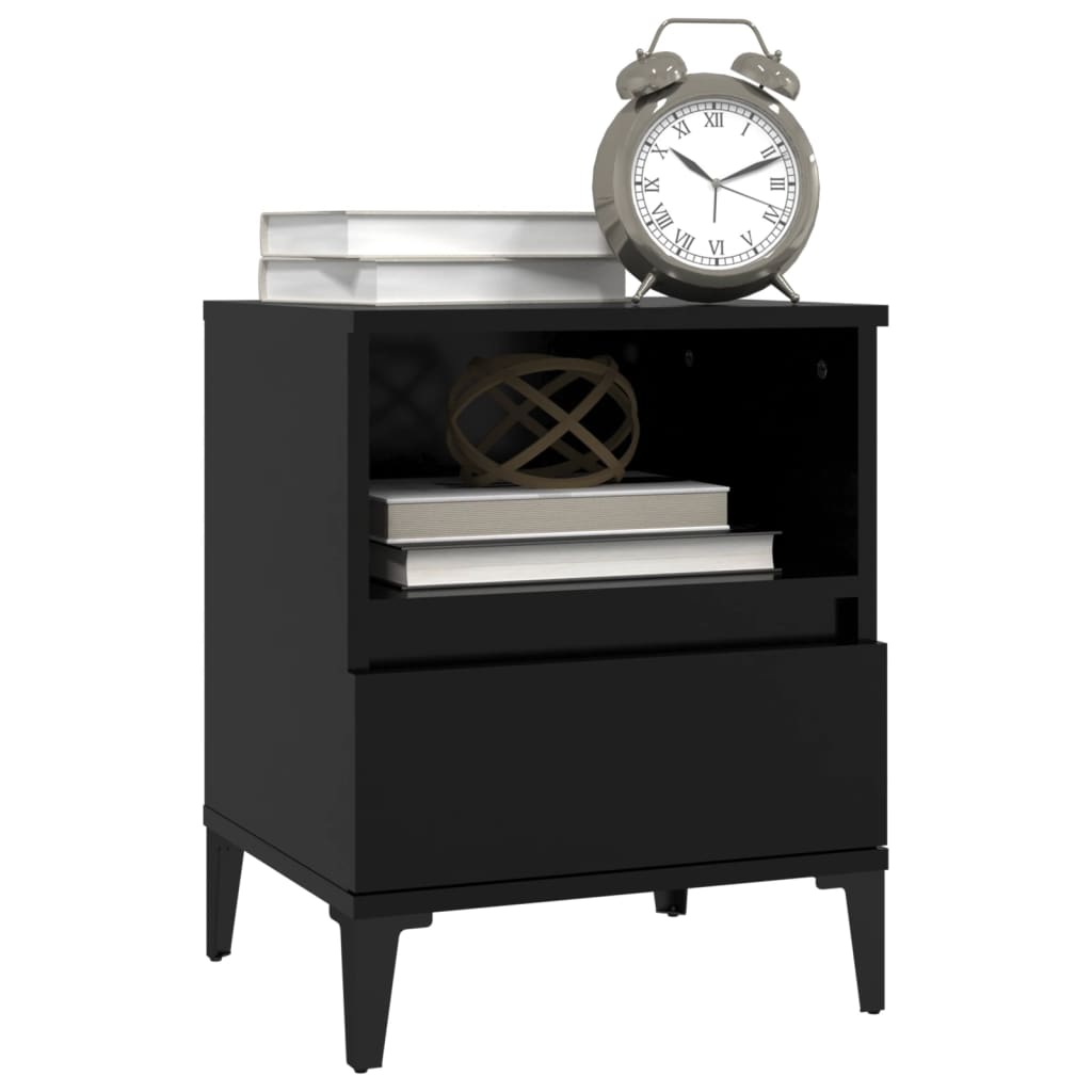 vidaXL Nachttisch Schwarz 40x35x50 cm
