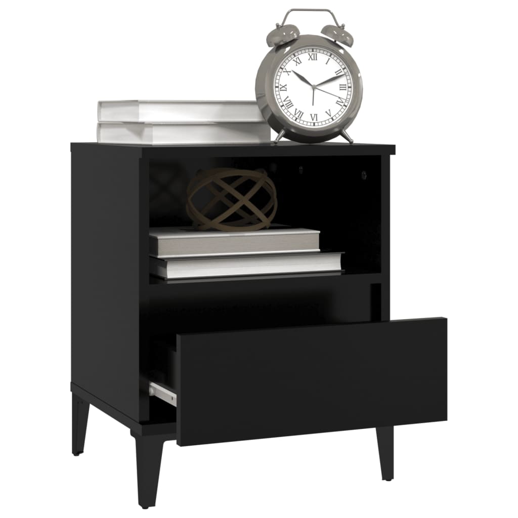 vidaXL Nachttisch Schwarz 40x35x50 cm