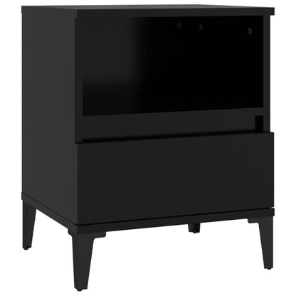 vidaXL Nachttische 2 Stk. Schwarz 40x35x50 cm