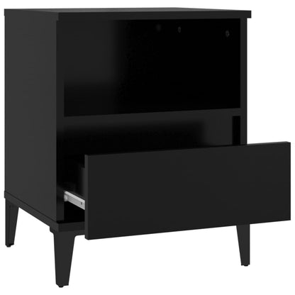 vidaXL Nachttische 2 Stk. Schwarz 40x35x50 cm