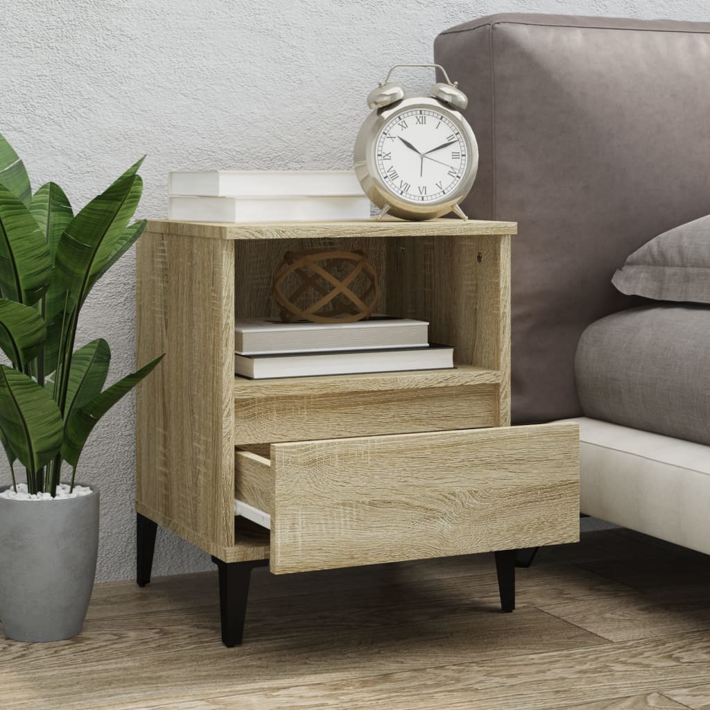 vidaXL Nachttische 2 Stk. Sonoma-Eiche 40x35x50 cm