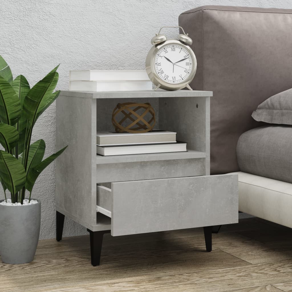 vidaXL Nachttische 2 Stk. Betongrau 40x35x50 cm