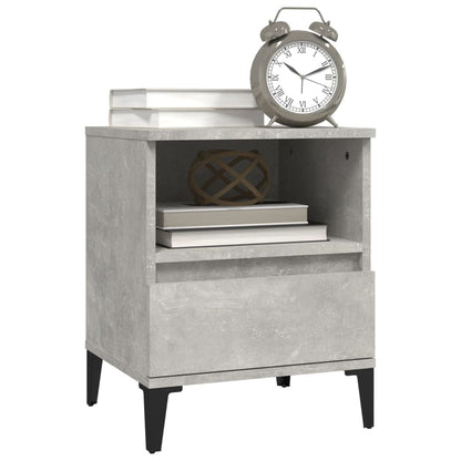 vidaXL Nachttische 2 Stk. Betongrau 40x35x50 cm