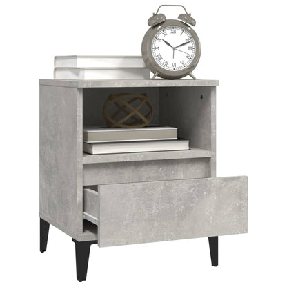 vidaXL Nachttische 2 Stk. Betongrau 40x35x50 cm