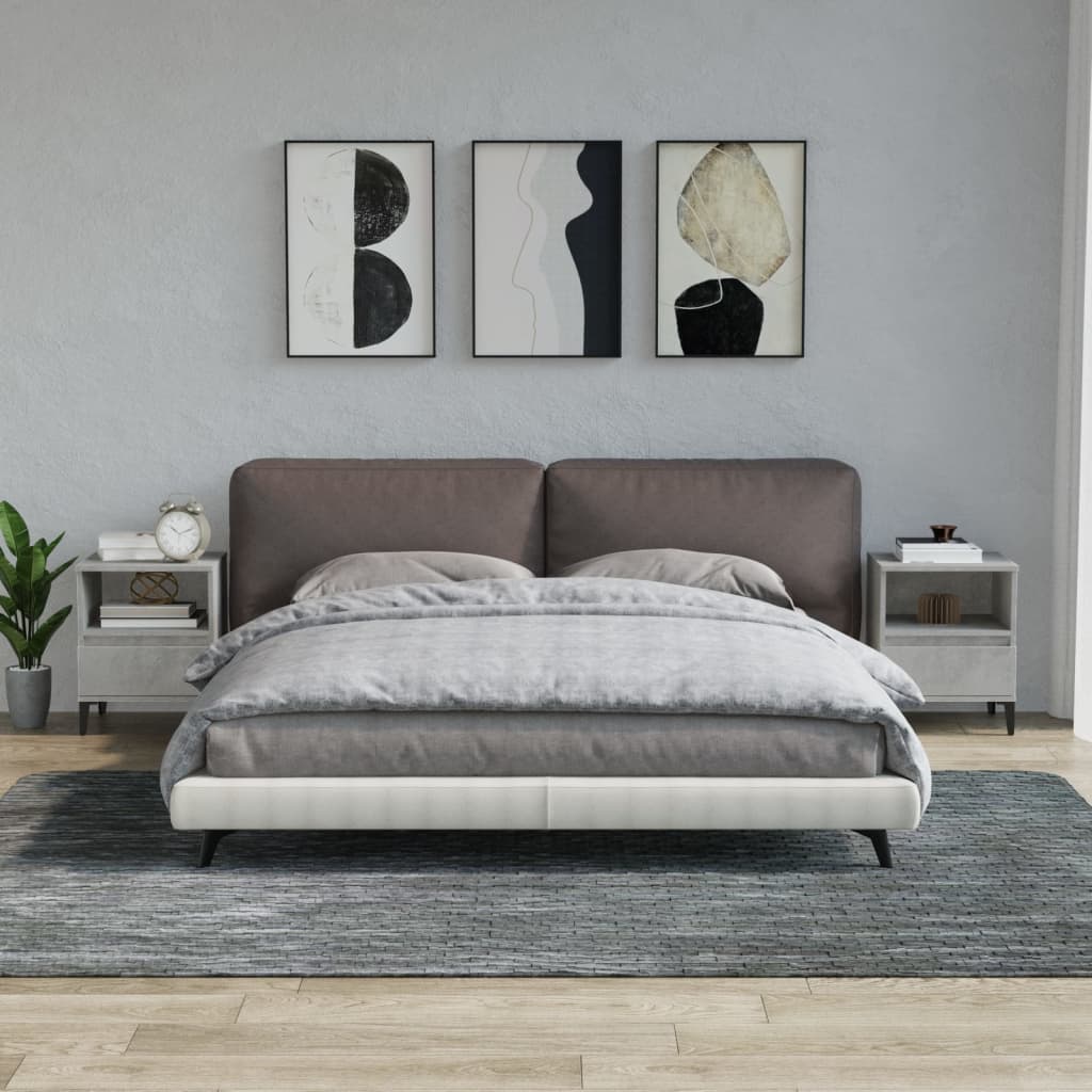 vidaXL Nachttische 2 Stk. Betongrau 40x35x50 cm