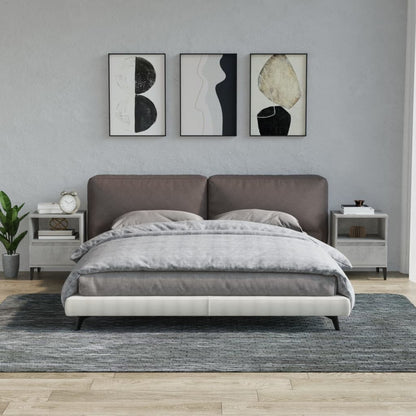 vidaXL Nachttische 2 Stk. Betongrau 40x35x50 cm