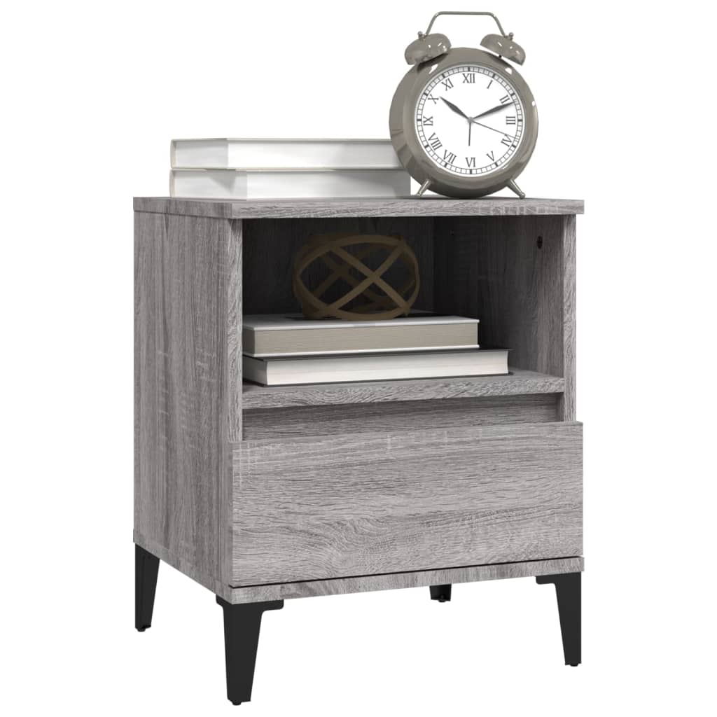 vidaXL Nachttische 2 Stk. Grau Sonoma 40x35x50 cm