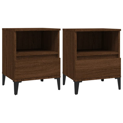 vidaXL Nachttische 2 Stk. Braun Eichen-Optik 40x35x50 cm