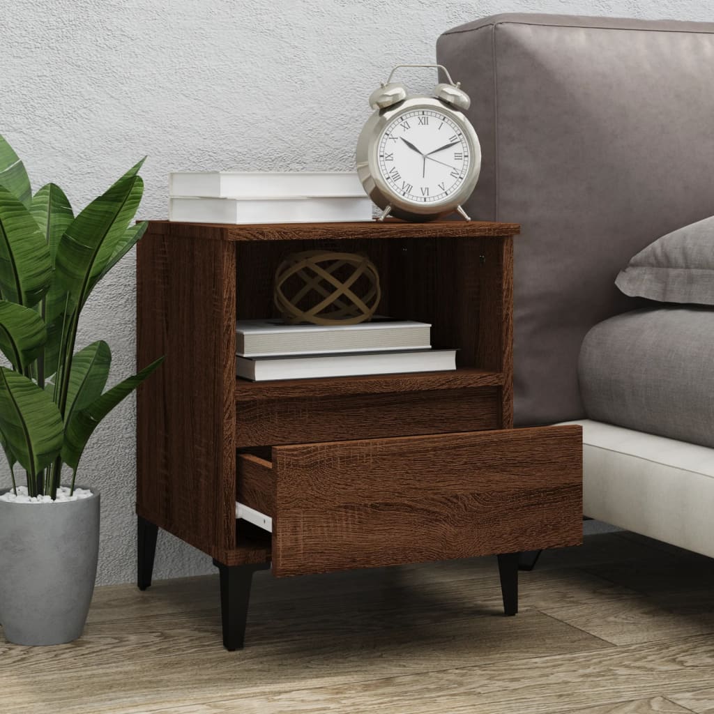 vidaXL Nachttische 2 Stk. Braun Eichen-Optik 40x35x50 cm