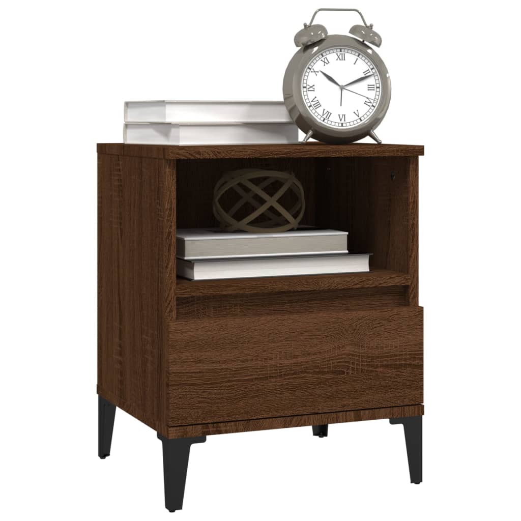 vidaXL Nachttische 2 Stk. Braun Eichen-Optik 40x35x50 cm