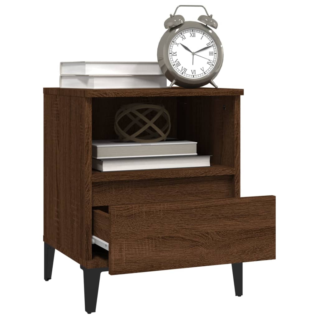 vidaXL Nachttische 2 Stk. Braun Eichen-Optik 40x35x50 cm
