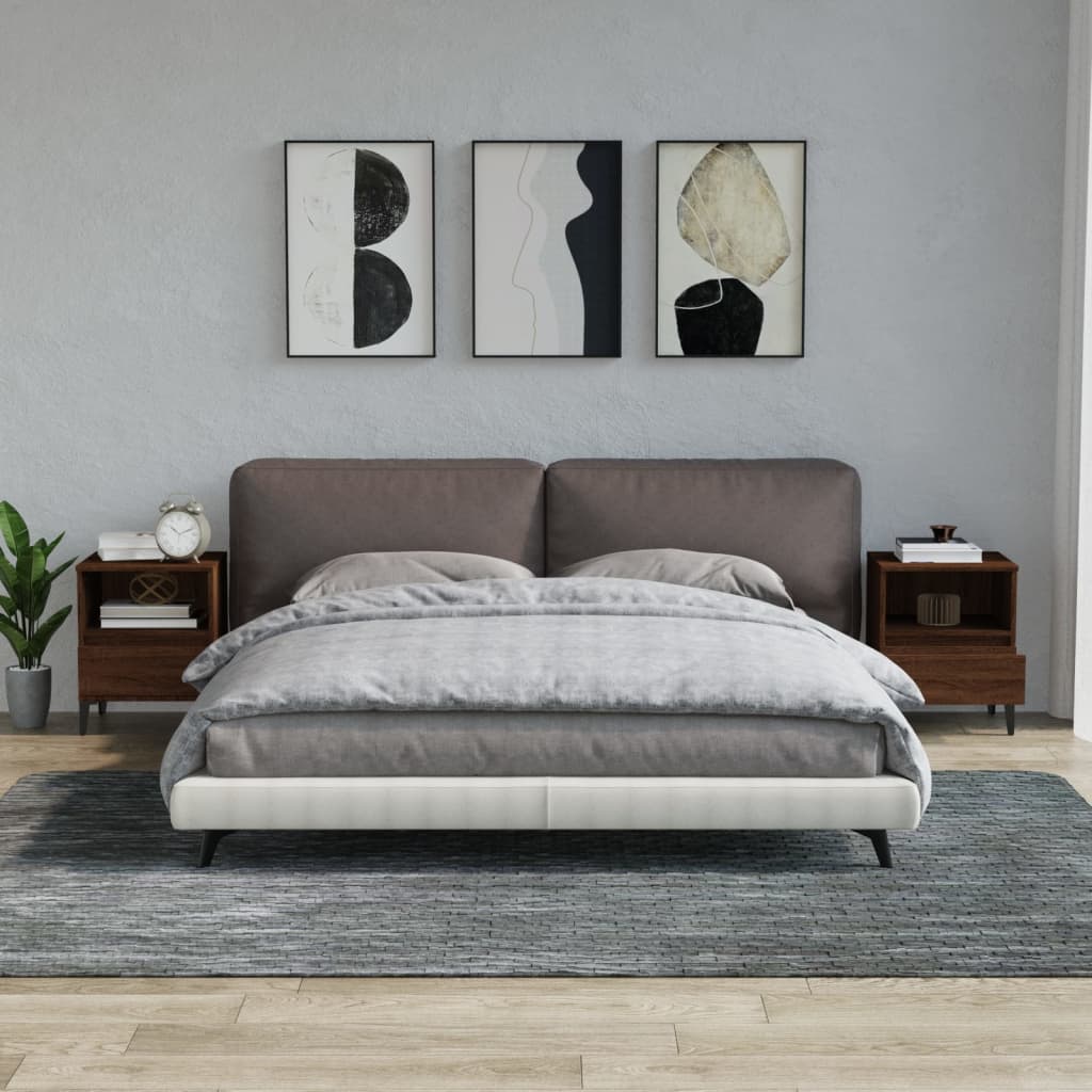 vidaXL Nachttische 2 Stk. Braun Eichen-Optik 40x35x50 cm