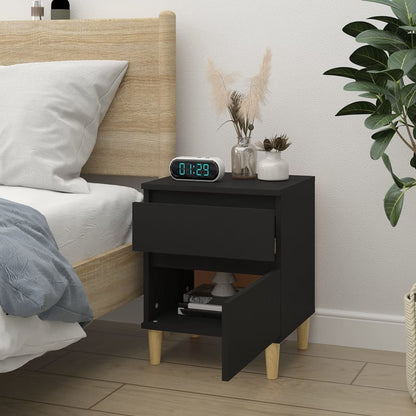 vidaXL Table de chevet noire 40x35x50 cm