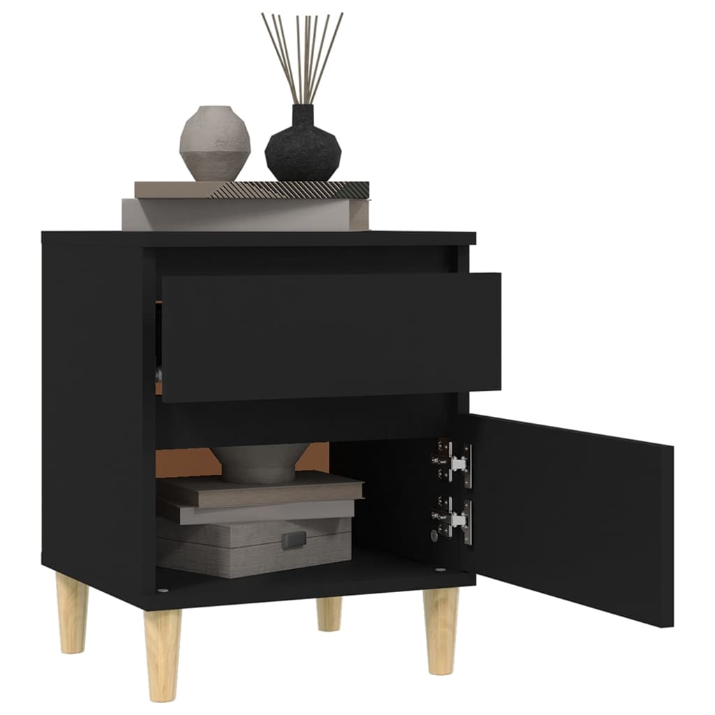 vidaXL Table de chevet noire 40x35x50 cm