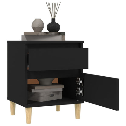 vidaXL Table de chevet noire 40x35x50 cm