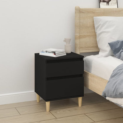 vidaXL Table de chevet noire 40x35x50 cm
