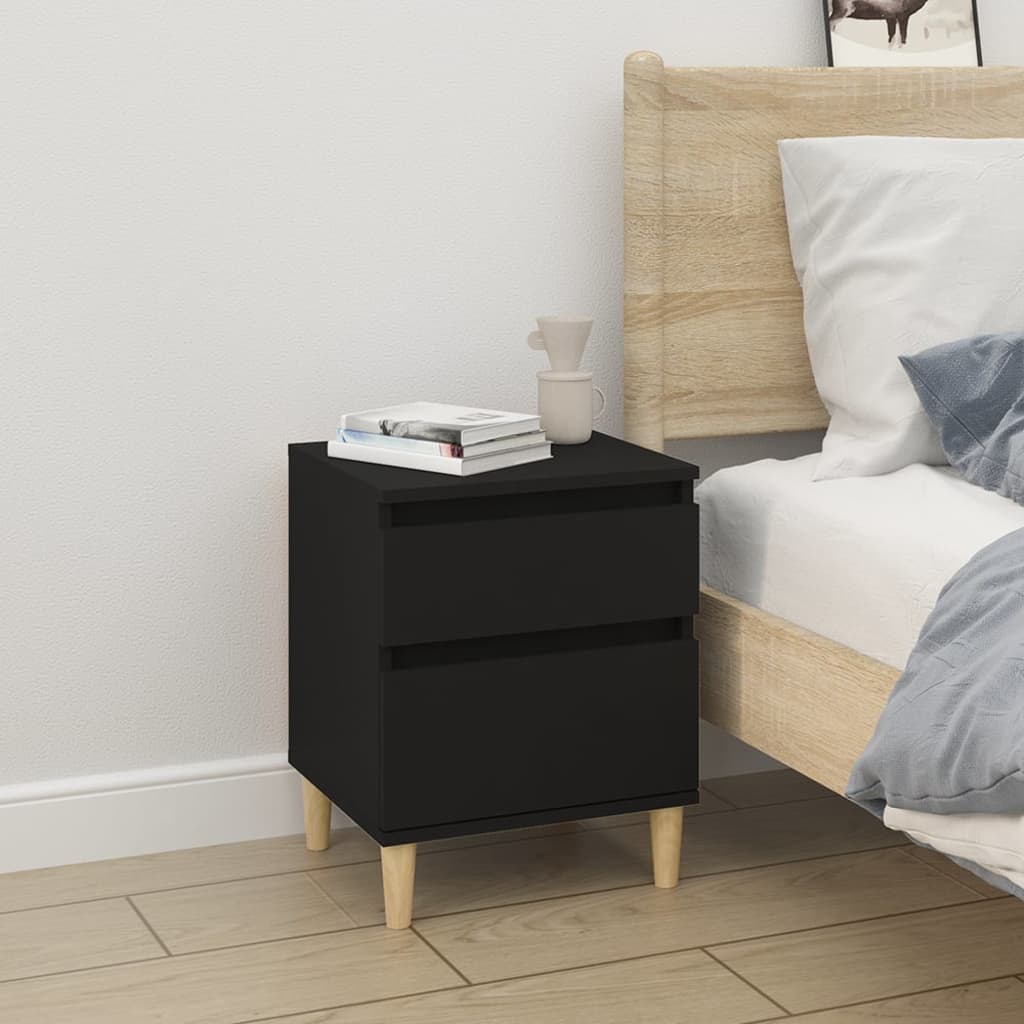 vidaXL Nachttische 2 Stk. Schwarz 40x35x50 cm