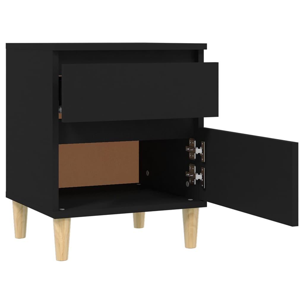 vidaXL Nachttische 2 Stk. Schwarz 40x35x50 cm