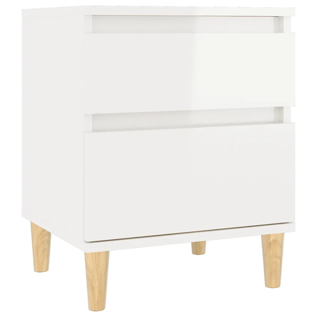 vidaXL Table de chevet blanc brillant 40x35x50 cm