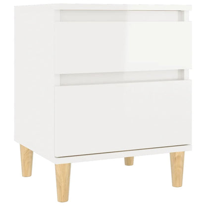 vidaXL Table de chevet blanc brillant 40x35x50 cm