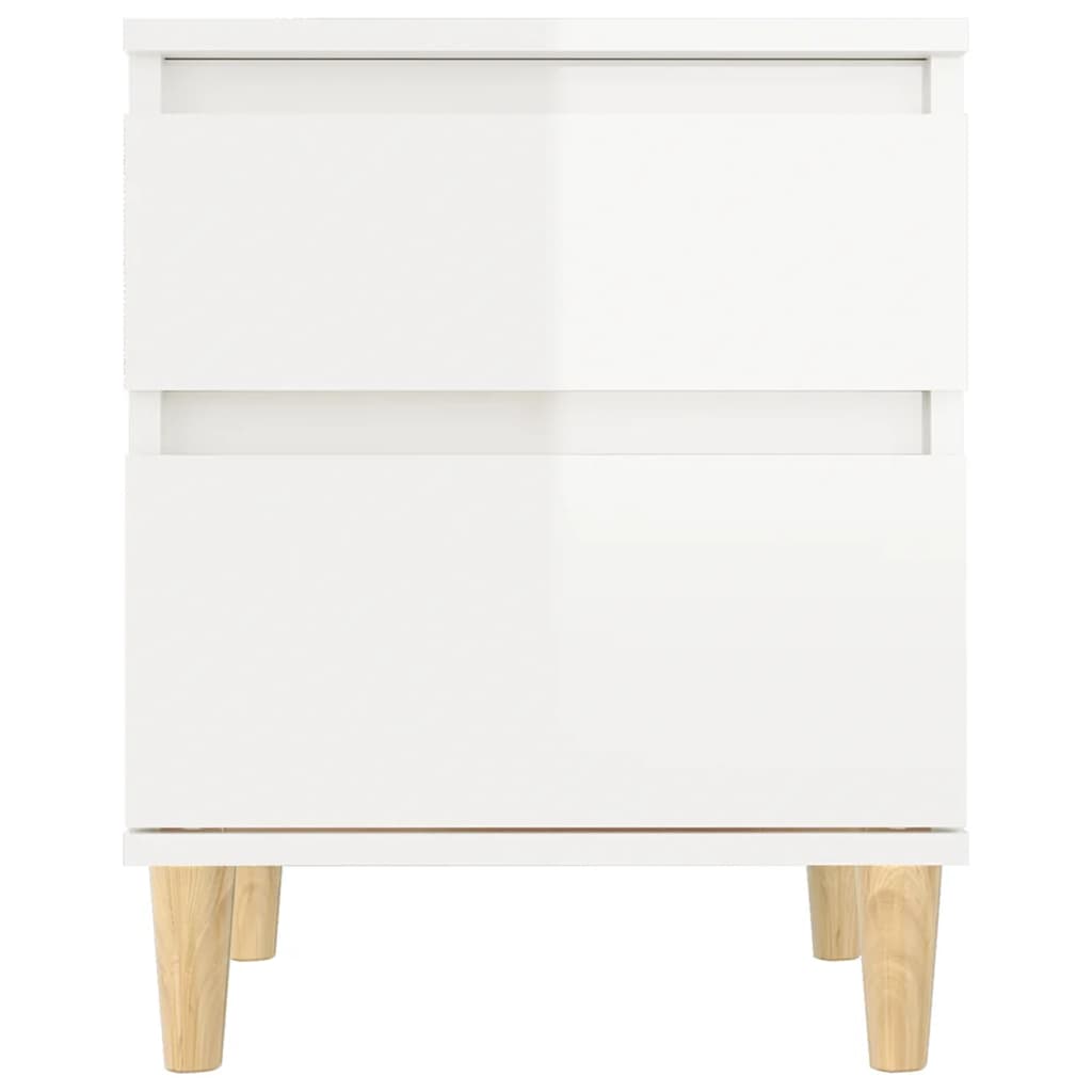 vidaXL Table de chevet blanc brillant 40x35x50 cm