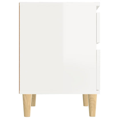 vidaXL Table de chevet blanc brillant 40x35x50 cm