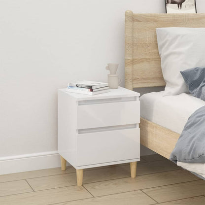 vidaXL Table de chevet blanc brillant 40x35x50 cm