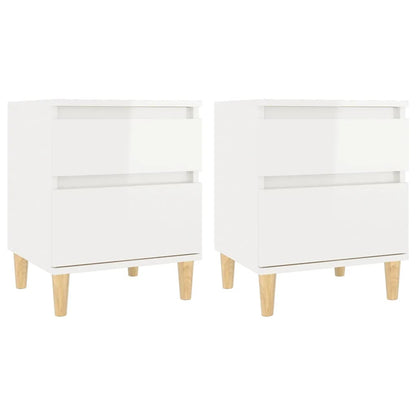 vidaXL Tables de chevet 2 pcs Blanc brillant 40x35x50 cm