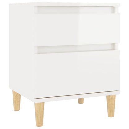 vidaXL Tables de chevet 2 pcs Blanc brillant 40x35x50 cm