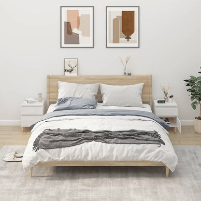 vidaXL Tables de chevet 2 pcs Blanc brillant 40x35x50 cm