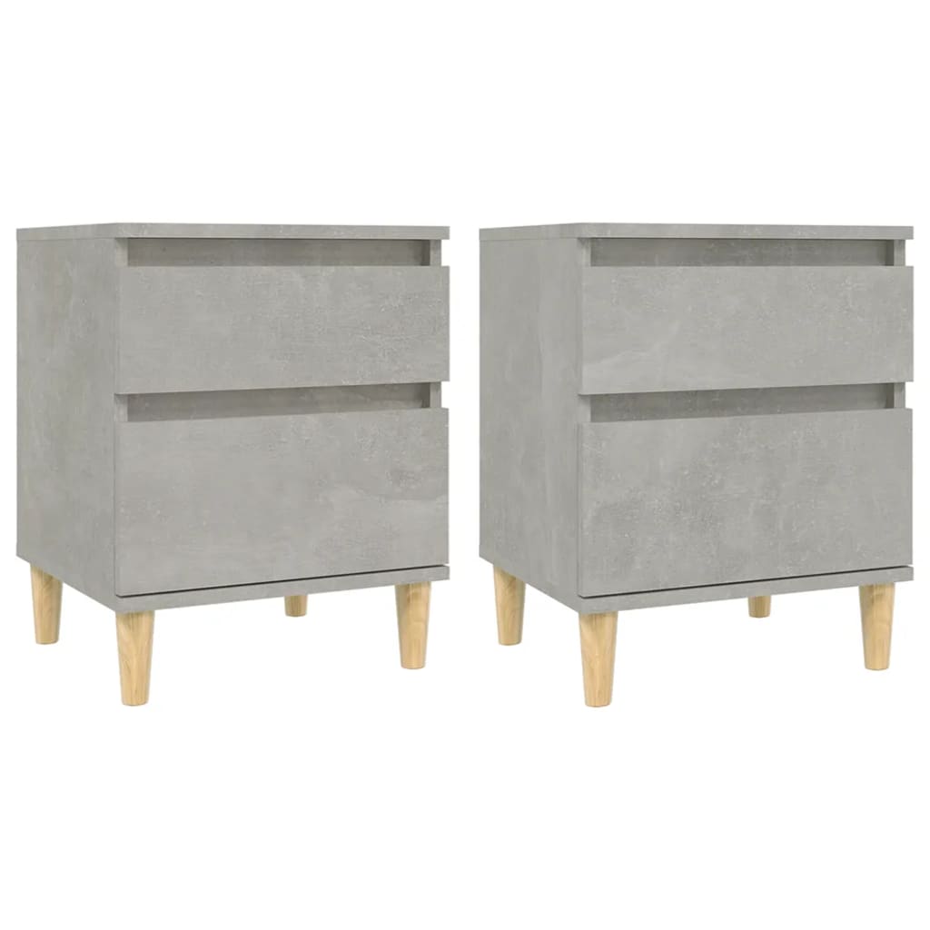 vidaXL Tables de chevet 2 pcs. Gris béton 40x35x50 cm