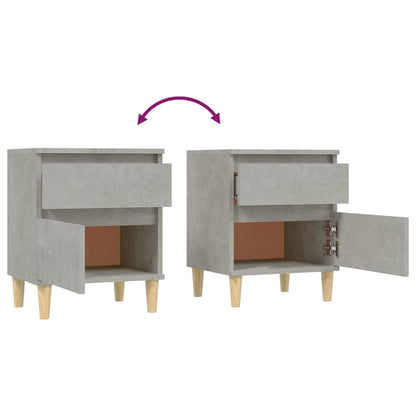 vidaXL Tables de chevet 2 pcs. Gris béton 40x35x50 cm