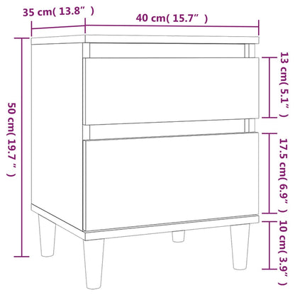 vidaXL Tables de chevet 2 pcs. Gris béton 40x35x50 cm