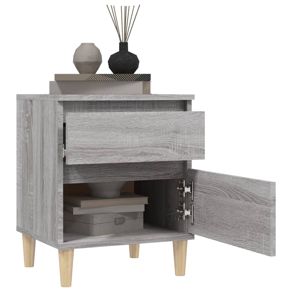 vidaXL Nachttische 2 Stk. Grau Sonoma 40x35x50 cm
