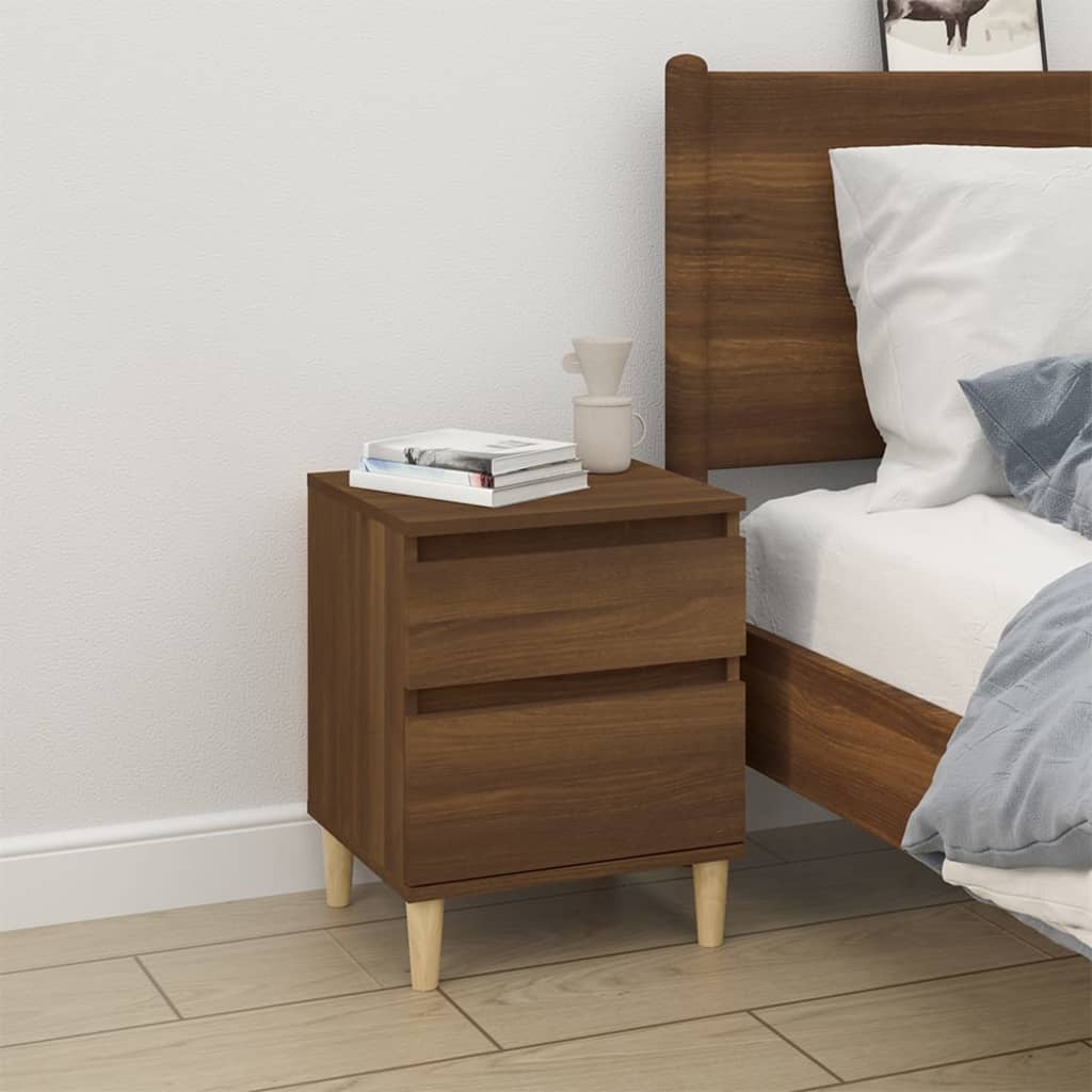 vidaXL Table de chevet aspect chêne marron 40x35x50 cm
