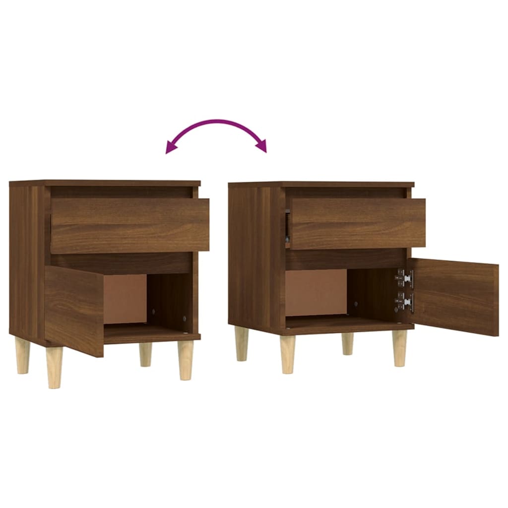 vidaXL Nachttische 2 Stk. Braun Eichen-Optik 40x35x50 cm