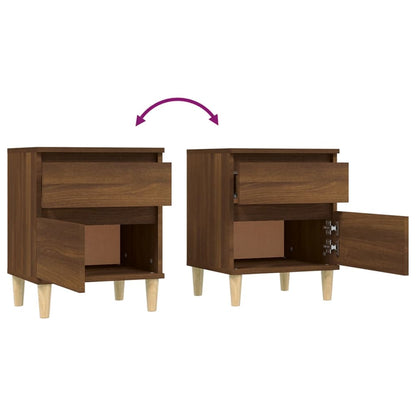 vidaXL Nachttische 2 Stk. Braun Eichen-Optik 40x35x50 cm