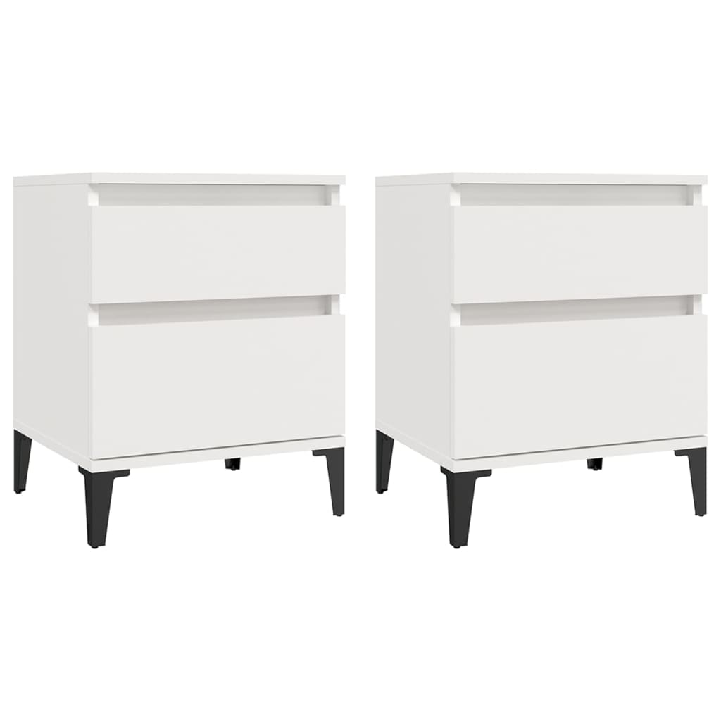 vidaXL Tables de chevet 2 pcs Blanc 40x35x50 cm